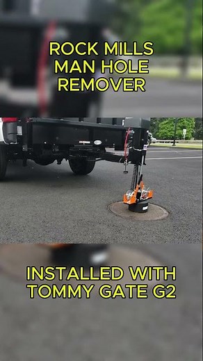 Rock Mills man hole remover installed with Tommy Gate G2