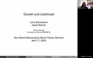 【博弈论讲座】Samuelson： Growth and Likelihood