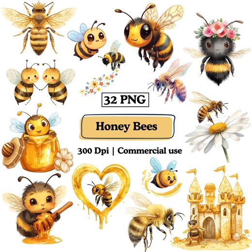 Queen Honey Bee PNG Clipart Bundle, Baby Bumblebee Nursery Decor Wall Art Flower Graphic Illustrations Honeycomb Beehive Sublimation Design - Etsy Australia