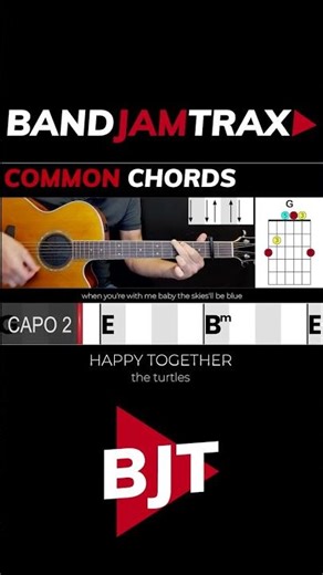 Happy Together | Full version bandjamtrax.com | #songlyrics #guitar #guitarlesson #bandjamtrax