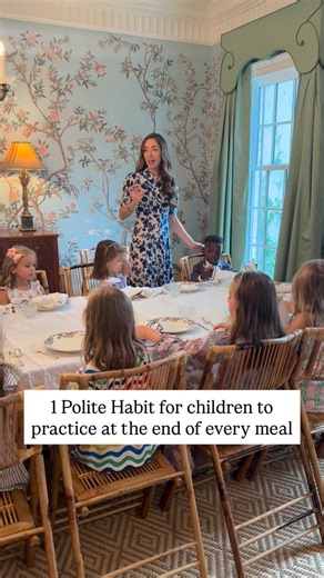 Mannerly | Etiquette & Modern Manners | Elizabeth Anne Russell on Instagram: "Beyond formal dining etiquette, we want to teach our children to always graciously share appreciation for a meal. The heart of our program is to treat others with honor, dignity and respect, and this is a simple habit that goes a long way in the practice of gratitude. Mannerly.com With gratitude, Elizabeth Anne Russell"