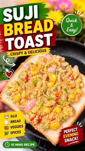 Suji Bread Toast Recipe 🔥| Crispy Semolina Bread Toast in 10 Minutes ✨#viral#shortsfeed#shorts#fyp