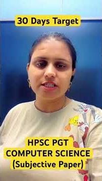 HPSC PGT Computer Science l 30 days crash course l #hpscpgtcomputerscience