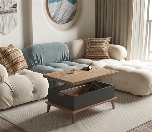 Magic Anthracite 6-in-1 Extendable Coffee & Dining Table | Multifunctional Space-saving Furniture | Adjustable Dining | Convertible - Etsy