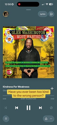 don’t mistake kindness for weakness… some of us just move with a good heart 💛🎧 real life situations only 🎧 #reggae #glenwashington #kindnessforweakness #loversrock #ifyouknowyouknow