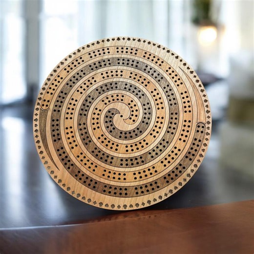 Laser Engraved Spiral Cribbage Board - Etsy