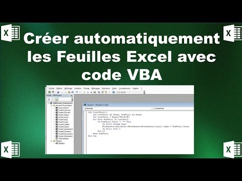Créer automatiquement les feuilles Excel avec code VBA #Excel #formationExcel