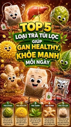Top 5 loại trà túi lọc giúp gan healthy khoẻ mạnh mỗi ngày.