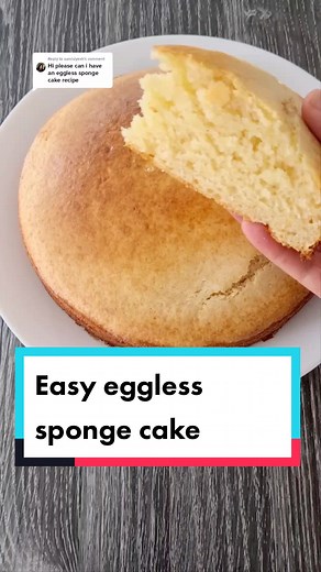Easy Eggless Sponge Cake Recipe (No Mixer!)