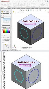 SolidWorks tips & tricks (Sketch rename, color, & remove)#shorts #shortsvideo #soli #solidworks