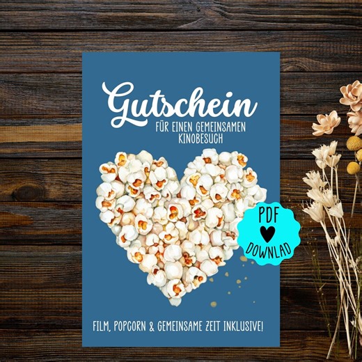 Kinogutschein als Last Minute Geschenk zum Ausdrucken | Vorlage Kinobesuch & Geschenk Geburtstag | PDF DIY - Etsy.de