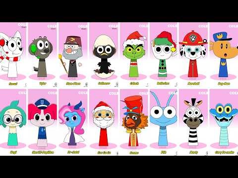 Incredibox Sprunki OC Phase 1 to Phase 4 Tayo, QR Code, Tyler, Snowi, Wi Fi, Hogi, Sheriff Papillon