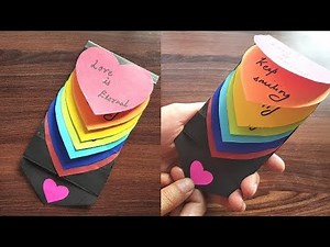 DIY - Rainbow Heart Waterfall Card | Pull Me Waterfall card || Best Gift Card for friends