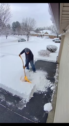 Buffalo Homeowner Finishes Shoveling Driveway, Roof Politely Adds More Snow BUFFALO, NY — Security camera footage captured a familiar winter moment as a resident diligently shoveled their driveway, only to have a large sheet of snow slide off the roof and land directly back where they started. The incident occurred just as the driveway appeared nearly clear, suggesting the timing was both impressive and personal. Video shows the homeowner pausing to assess the situation, briefly reconsidering al