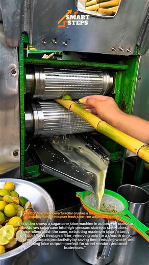 “This Machine Turns Sugarcane Into Fresh Juice in Seconds 😱🔥”