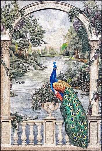 Handmade Peacock Mosaic Tile Art: Indoor/outdoor Stone Mural - Etsy