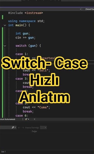 C++ Switch Case Yapısı Hızlı Anlatım
