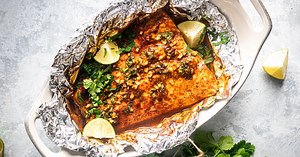 Cilantro Lime Salmon in Foil - Slender Kitchen