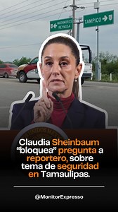 22K reactions · 7.7K comments | ‍♀️️ Claudia Sheinbaum “bloquea” pregunta a reportero, sobre tema de seguridad en Tamaulipas. ️ Durante la conferencia matutina, un reportero inició su pregunta hablando sobre la seguridad en Tamaulipas, tema que de inmediato fue obstaculizado por Presidencia: “no, no, ese es otro tema... para temas de seguridad les contesta el gobernador en Tamaulipas”. | Monitor Expresso | Facebook