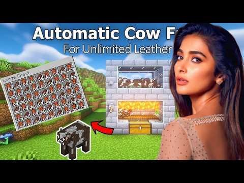 Automated Cow Farm Cabin House Build Minecraft 1.21