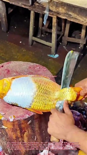 Schuppen schaben: Wie ein Messer goldene Fischhaut in Sekunden enthüllt