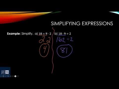 Simplifying Expressions using the Order of Operations