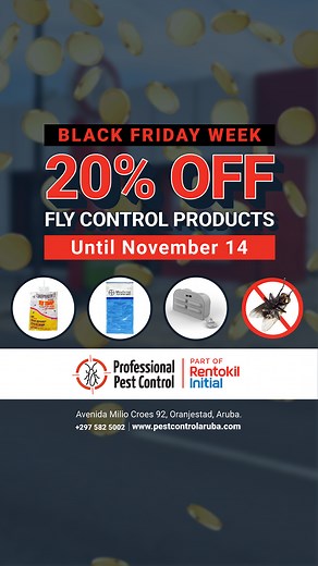 🪰 Flies taking over? Not on our watch! Don’t miss our Black Friday Special on Fly control products! 💥 Get 20% OFF our best-selling fly control products to keep flies away all week long. Traps, baits, repellents, and automatic solutions, all made to protect your space quickly and effectively. ✅ Fast results ✅ Professional-grade quality ✅ Safe for homes and businesses in Aruba 📅 Offer valid this week only! Visit us today! 📍 Avenida Milio Croes 92, Oranjestad, Aruba 📞 297 582 5002 📅 Store Hou