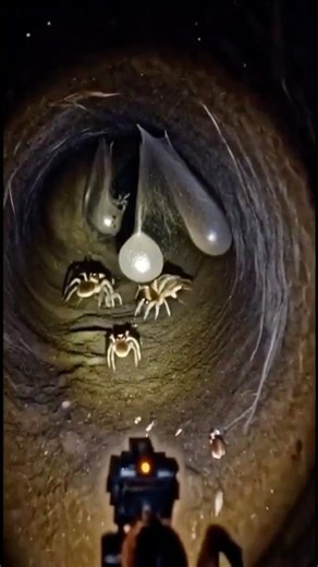 Mounted Camera on a Wolf Spider Inside Its Hidden Underground Colony🕷️ #shorts