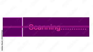 Loading and scanning is an animated video scanner. Animation of a QR Code Scanner on a Purple Screen Stock Video