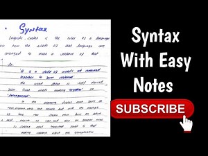 Syntax in Linguistics With easy Notes
