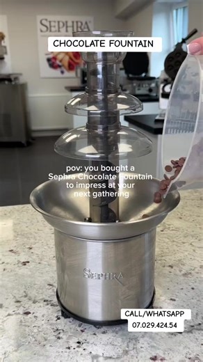 ✨ THE ULTIMATE PARTY CENTERPIECE HAS ARRIVED! 🍫✨ POV: You just became the host of the year. Imagine a continuous, velvety curtain of warm Belgian chocolate flowing right in your living room! Whether it’s a wedding, a birthday bash, or just a fancy Sunday brunch, the Sephra Select Chocolate Fountain is the secret ingredient to an unforgettable gathering. 🍓🥂 At Kubwa Home Commodities, we only bring you the best. This isn't just a gadget; it’s an experience. Why you’ll love the Sephra Select: 🤫