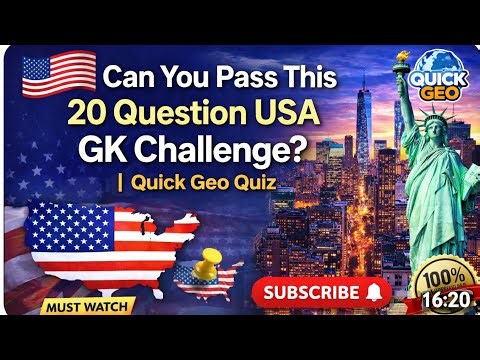 USA can you pass this 20 Question USA GK challenge? | Quick Geo Quiz