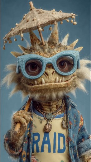 Weird-Eyed Alien with Built-In Umbrella | A-i