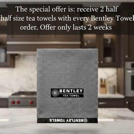 Bentley Towels on Instagram: "💦 Absorbent tea towels. Happy kitchen. Most tea towels just don’t absorb…but Bentley Tea Towels do! 🎁Special Offer: Each Bentley Towels transaction recieve 2 half-size tea towels FREE! ⏰Hurry 2 weeks only! (T&Cs apply: 2 half-size tea towels per transaction.) #bentleytowels #bentleyteatowels #teatowels #kitchenaccessories #KitchenEssentials #dryingpower #absorbenttowels #SmallBusinessAustralia #australianbusiness"