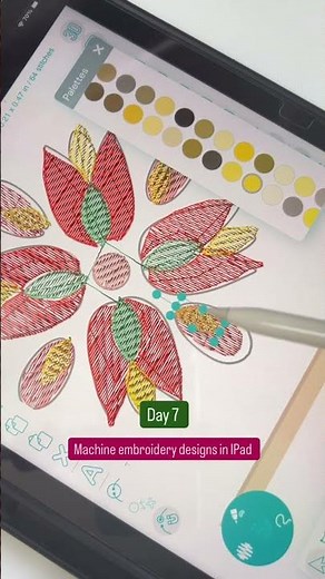 Day 7: Machine embroidery designs in IPad | Tutorial 2025