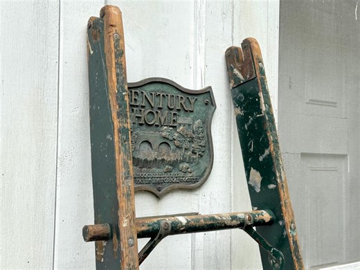 Green Wood Ladder ~ Authentic Tapered Wooden Ladder ~ 75" ~ Painter's Ladder ~ Veterans Window Cleaning Co ~ Original ~ Vintage Ladder - Etsy UK
