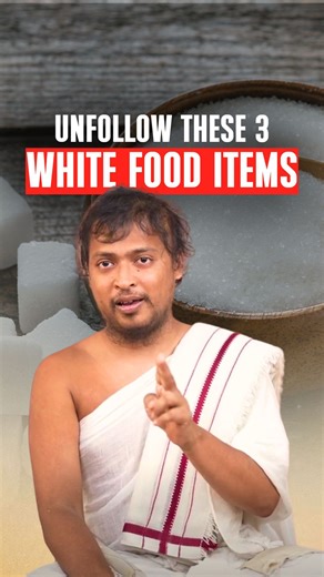 vinamrasagarji on Instagram: "Unfollow these three food items if you want strength, stability and stamina! Share this with someone who needs to hear this and tell them to follow this from today. #vsm #vinamrasagarmaharaj #nosugar #nomaida #nosalt"