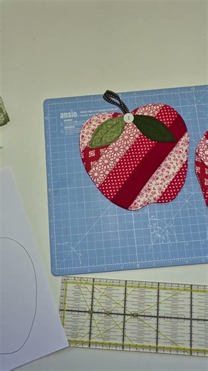 Agarra Ollas Patchwork con Manzana 🧵 #shorts. #diy #sewing #art #handmade #embroidery