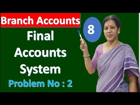 8. Branch Accounts - "Final Accounts System" - Problem No : 2