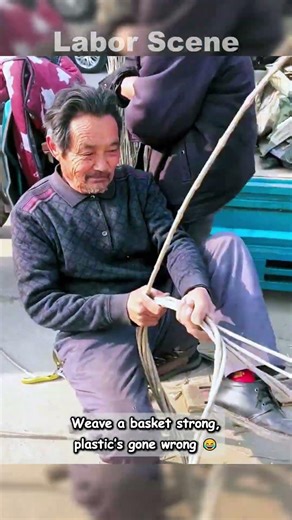 Willow basket magic: old man weaves with twigs 🧺