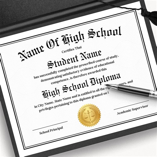 Editable Certificate for Homeschool Graduation Certificate Printable Diploma High School Diploma GED Diploma Certificate Template Canva - Etsy