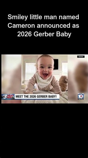 Smiley little man named Cameron named 2026 Gerber Baby