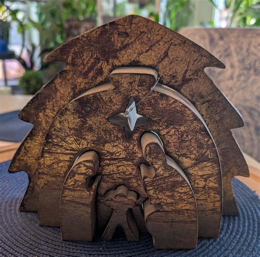 Gilded Wood Nativity Puzzle Set - Etsy