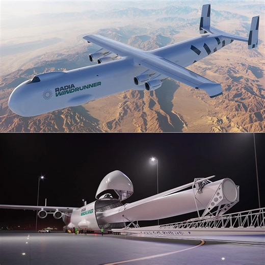 Radia WindRunner Set to Become World's Largest Plane, Capable of Carrying a Giant Wind Turbine Blade