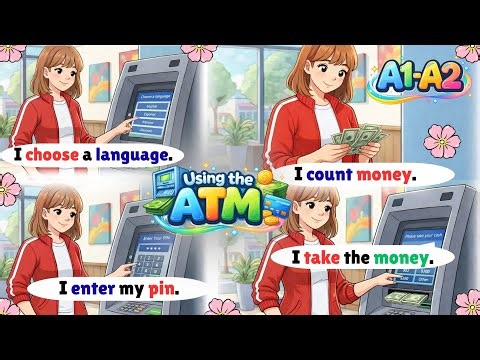 How to Use an ATM 🏧 Daily English Sentences for Beginners | Learn English at the ATM