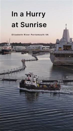 Morning Hustle: Tugboat Racing Sunrise at Norfolk Reach