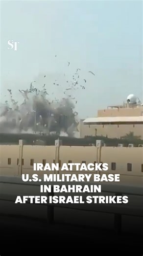 A US navy base in Bahrain has been targeted by an Iranian missile attack following strikes on Iran by Israel. Blasts were also heard in the Qatari capital of Doha and UAE capital Abu Dhabi. Follow our live blog: https://str.sg/yHre | The Straits Times