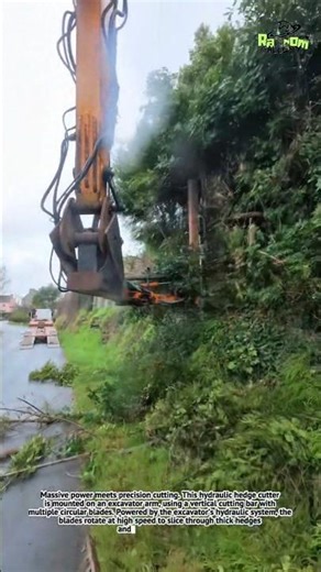 Extreme Hydraulic Hedge Cutting Machine! Satisfying Roadside Clearing