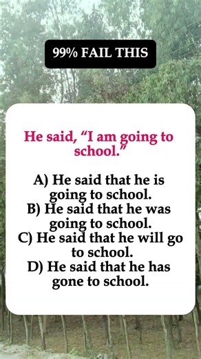 Direct to Indirect Speech: “I am going to school” #iqvistax #shorts #englishbasic