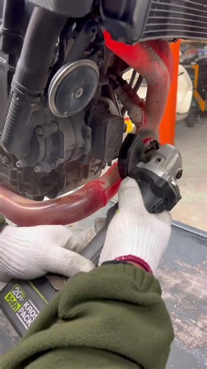 Polishing a Red-Hot Motorcycle Exhaust